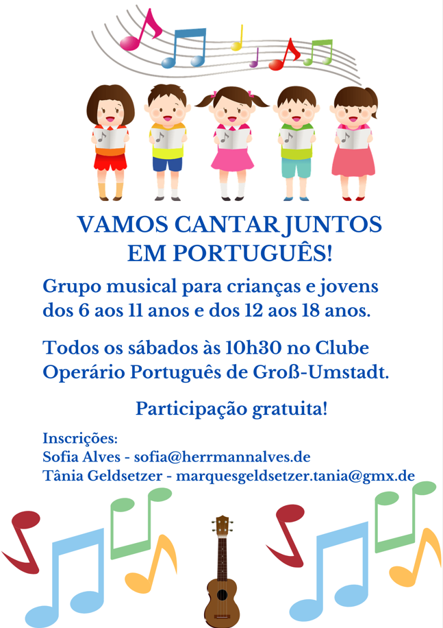 Vamos Cantar Juntos em Português. Inscreve-te já!